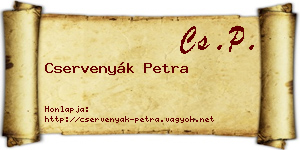 Cservenyák Petra névjegykártya
