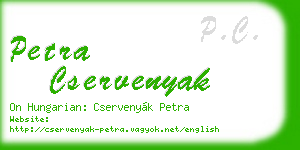 petra cservenyak business card